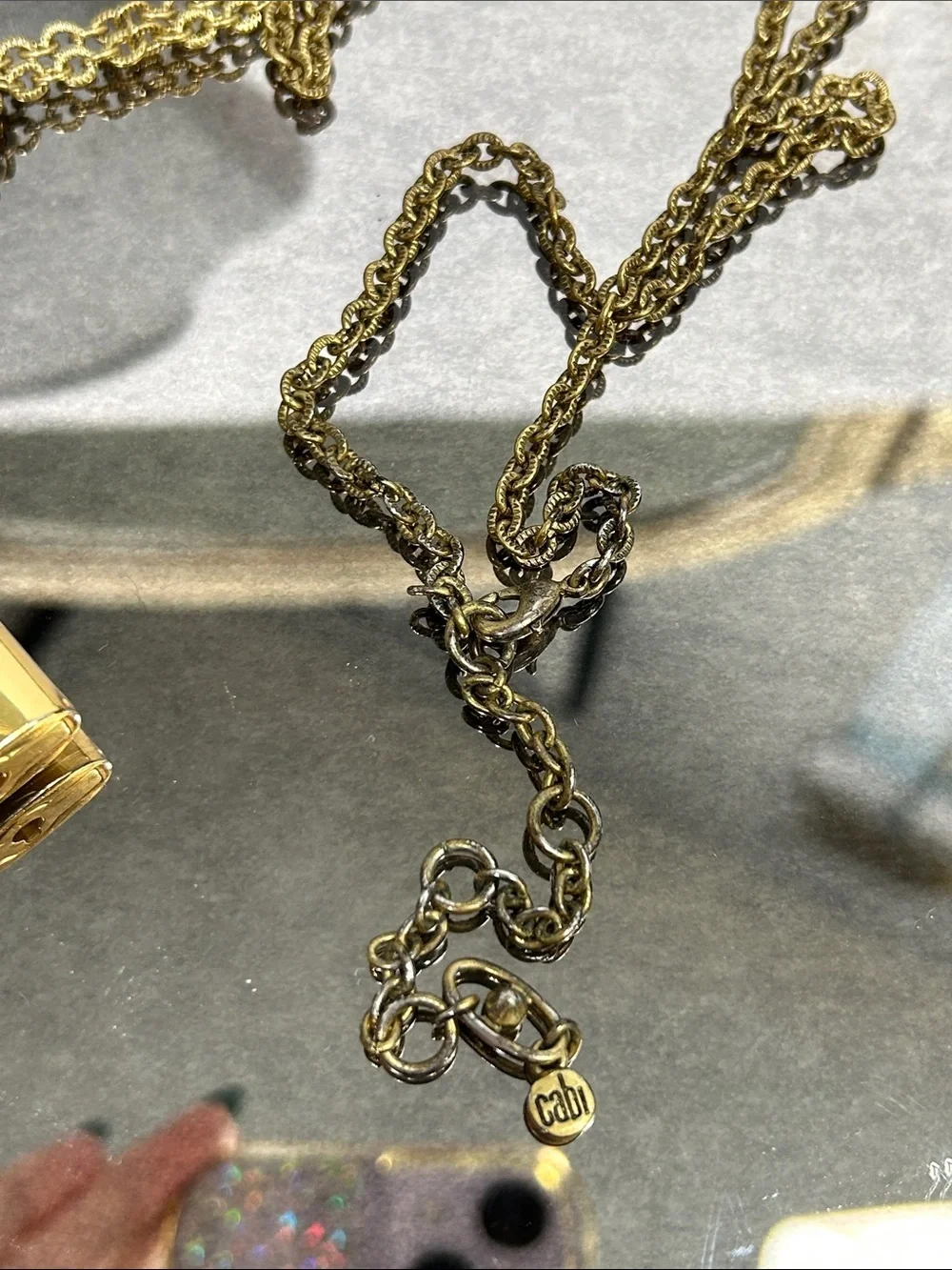 Gold Padlock Charm Layered Necklace - Women Jewelry